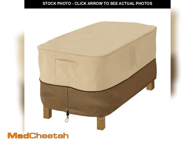Lot 74-14115331 - Classic Accessories Veranda 32 in. L x 22 in. W x 17 in. H Rectangular Patio Ottoman/Table Cover - U...