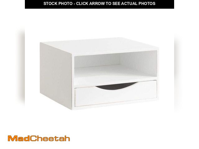 Lot 74-12659589 - Kate and Laurel Hutton 12.50 in. White Rectangle Solid Wood End Table - UNUSED