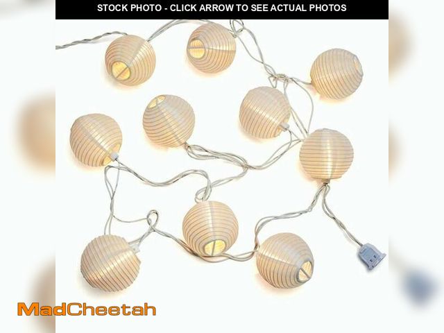 Lot 74-12717464 - SUNSGNE 8.5Ft Cute White Lantern String Lights, 10 Mini LED Oriental Style White Lanterns Plug in Ho...