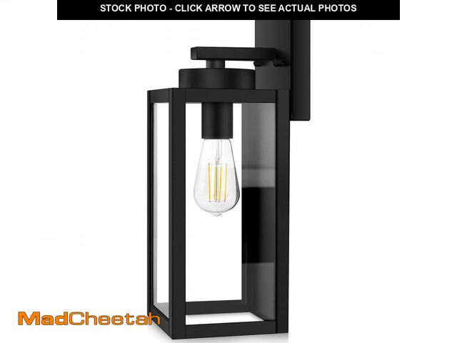 Lot 74-12304091 - BesLowe Outdoor Wall Mount Light Fixture, Exterior Wall Lantern Waterproof, Black Outside Porch Scon...