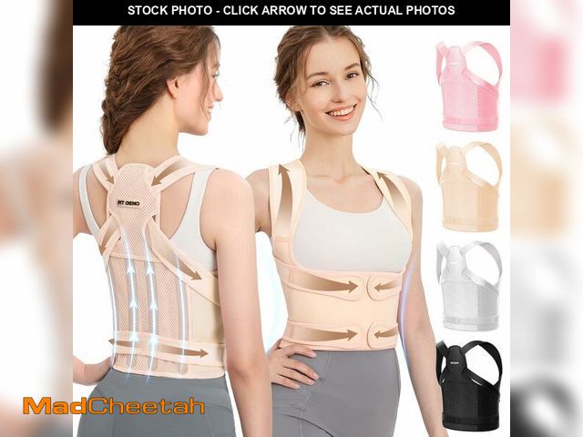 Lot 74-14296986 - Fit Geno Back Brace Posture Corrector for Women and Men, Shoulder Straightener, Adjustable Full Back...