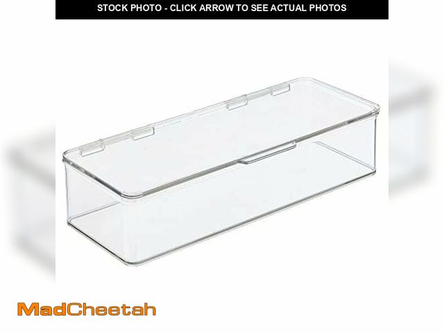 Lot 74-14269909 - mDesign Plastic Bathroom Stackable Storage Organizer Box w/Hinged Lid for Closet, Shelf, Cupboard, V...