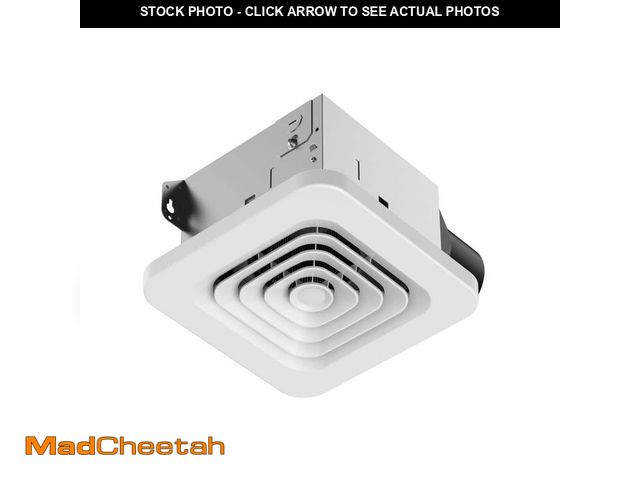 Lot 74-14222635 - Commercial Electric 50 CFM Ceiling/Wall Mount No Cut Clip-Lock, Roomside Installation Square Bathroo...