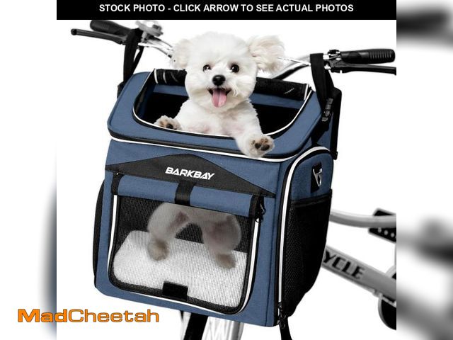 Lot 74-12113640 - Dog Bike Basket Carrier, Expandable Foldable Soft-Sided Dog Carrier, 2 Open Doors, 5 Reflective Tape...
