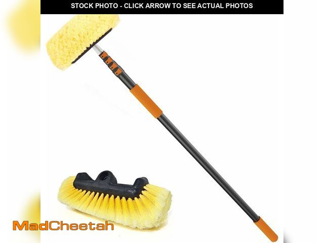 Lot 74-13214700 - SISUPASSIE Car Wash Brush, 24FT Reach Telescopic Car Wash Brush with Long Handle, 12-Inch Soft Brist...