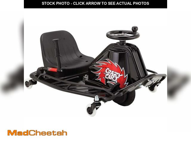 Lot 74-13073653 - Razor Crazy Cart DLX - 24V Electric Drfting Go Kart - Enhanced Drift Bar, Brodie Knob Steering, Vari...