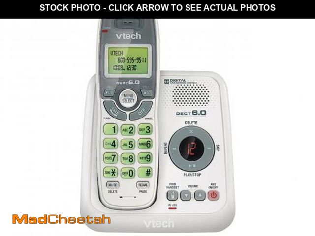 Lot 74-12533383 - VTech CS6124 DECT 6.0 Cordless Phone with Answering System and Caller ID/Call Waiting, White - UNUSE...