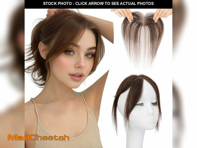 Lot 74-14273057 - TESSHAIR Clip in Bangs Real Human Hair, Human Hair Clip in Bangs, Middle Part HairPieces, No Tangle ...