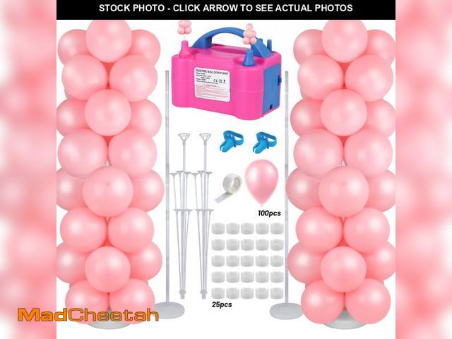 Lot 74-11550448 - Gifts2U Balloon Column Stand and Balloon Pump, Electric Balloon Pump with 2 Sets 7Ft Ajustable Ballo...