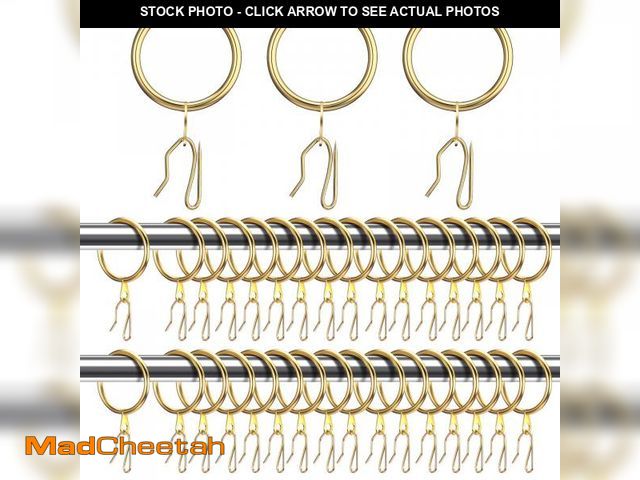 Lot 74-12312057 - Qunclay 100 Set 1.26 Inch Metal Curtain Rings with Eyelets Curtain Hooks for Drapes and Metal Curtai...