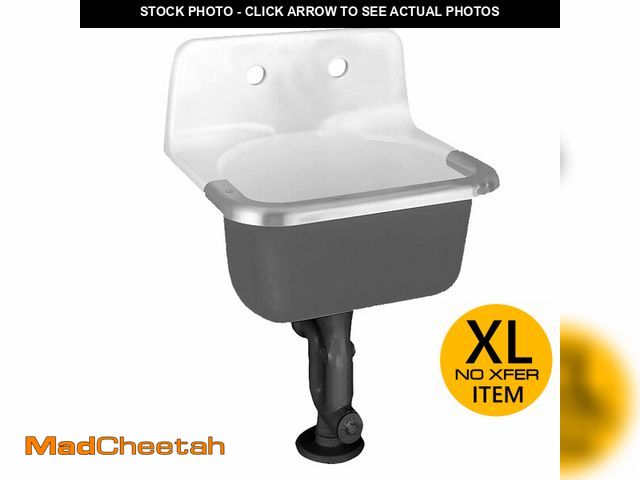 Lot 74-12661241 - American Standard 7692.008.020 Lakewell Cast Iron Wall Mounted Service Sink with Drilled Back 2 Hole...