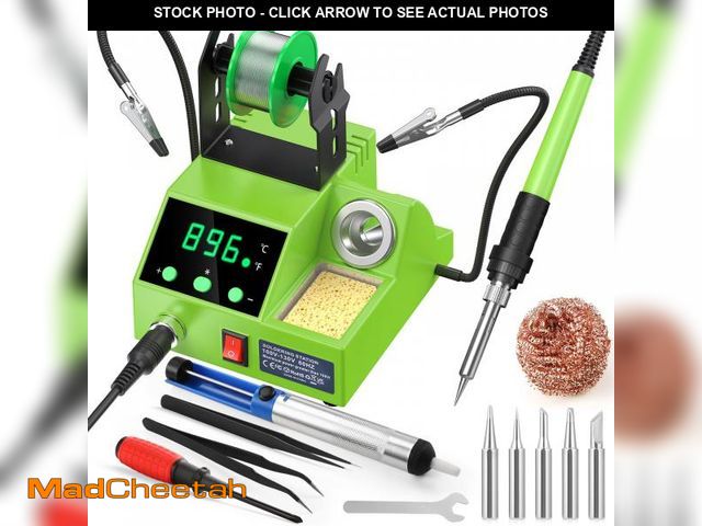 Lot 74-12313090 - Soldering Station, 100W Digital Display Soldering Iron Station Kit with 2 Helping Hands, 356ÃÂ°F - ...