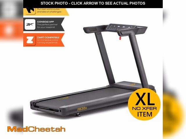 Lot 74-12766444 - Reebok FR30z Floatride Treadmill - Black with Incline, Bluetooth, Walking or Running, 4 HP, 12.4 MPH...