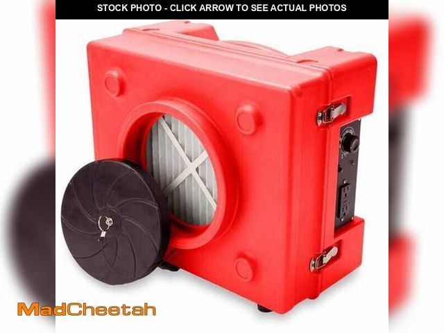 Lot 74-12553675 - 1/3 HP 2.5 Amp HEPA Air Scrubber Purifier for Water Damage Restoration Negative Air Machine in Red -...