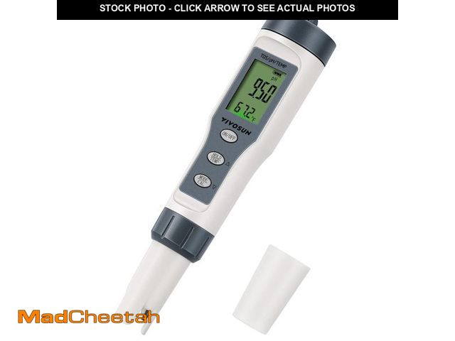 Lot 74-12122804 - VIVOSUN 3-in-1 Digital pH Meter with ATC, ÃÂ±0.1 pH Accuracy Water Quality Tester, 0-14.0 pH Measur...