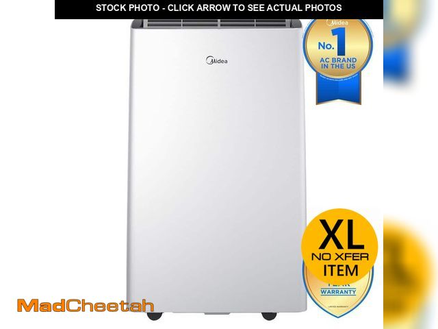 Lot 74-14467155 - Midea 12,000 BTU DUO Smart Portable Air Conditioner for Rooms up to 550 Sq. Ft. with Heat, Remote, S...