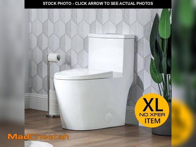 Lot 74-12610673 - Casta Diva Rough in 12 in. 1-Piece Toilet 0.9 GPF/1.28GPF Dual Flush Elongated Skirted Toilet in Whi...