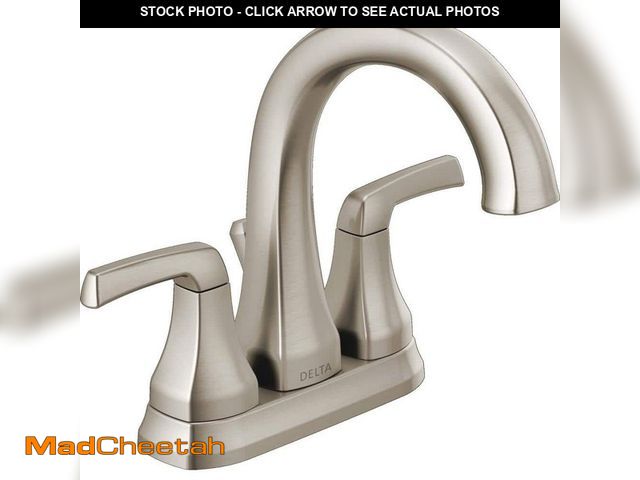 Lot 74-14364242 - Delta Portwood 4 in. Centerset 2-Handle Bathroom Faucet in SpotShield Brushed Nickel - UNUSED