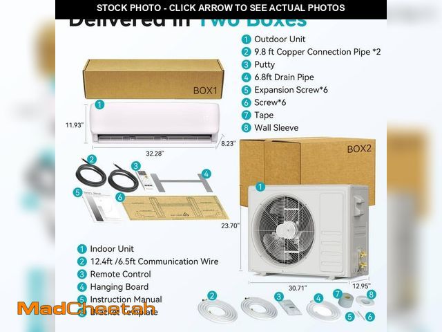 Lot 74-14393234 - (OUT DOOR UNIT ONLY) Uthfy 12,000 BTU 19 SEER2 Smart Wi-Fi Ductless Mini Split Heat Pump, Easy-Insta...