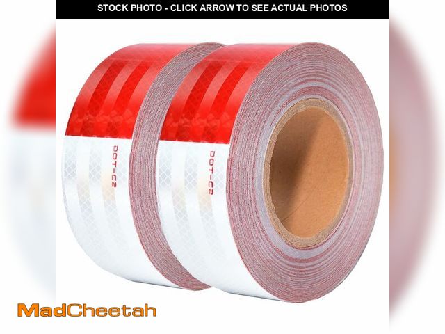 Lot 74-14272883 - SWRT DOT-C2 Reflective Tape 2 Inch x 200 Feet Red White Reflective Tape Outdoor Waterproof Conspicui...
