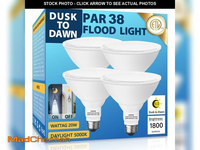 Lot 74-14478114 - LOXYEE 4 Pack LED PAR38 Dusk to Dawn Flood Light Bulbs Outdoor Ã¯Â¼Å20W(200W Equivalent) E26 Base F...