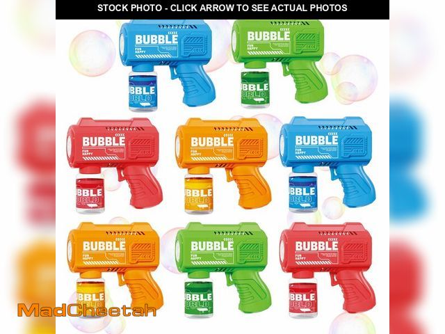 Lot 74-14213587 - SmartYeen 8-Pack Automatic Bubble Gun,Bubble Machine Blower Outdoor Toys for Toddlers Ages 1-8 Gifts...