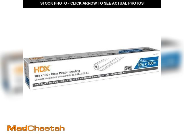 Lot 74-12286464 - HDX 10 ft. x 100 ft. Clear 4 mil Plastic Sheeting - UNUSED