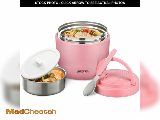 Lot 74-14049205 - Itslife 32oz Insulated Soup Thermo, Vacuum Stainless Steel Food Jar for Hot &amp; Cold Food, Leakpro...