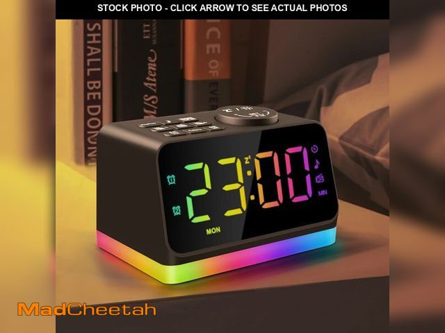 Lot 74-13961811 - JALL Digital Alarm Clock with FM Radio for Bedroom, 8 Colors Night Light with Charging Port, Sleep S...