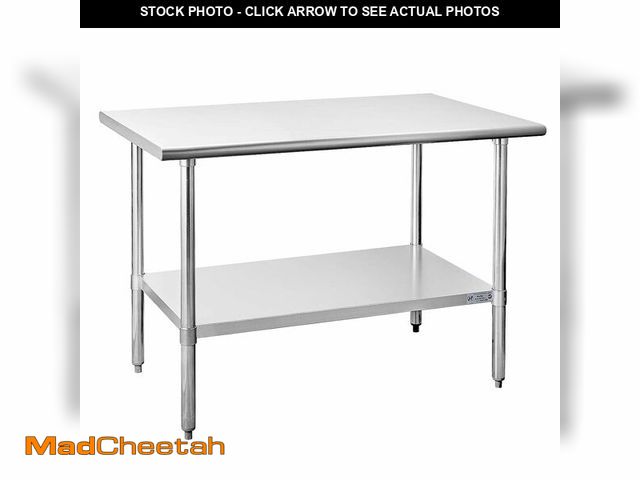 Lot 74-12897914 - Hally Stainless Steel Table for Prep &amp; Work 30 x 48 Inches, NSF Commercial Heavy Duty Table with...