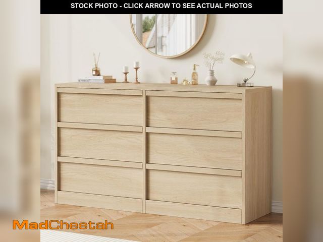 Lot 74-12406939 - GarveeHome 6 Drawer Dresser for Bedroom, Modern Double Dresser Organizer with 6 Drawers Large Storag...