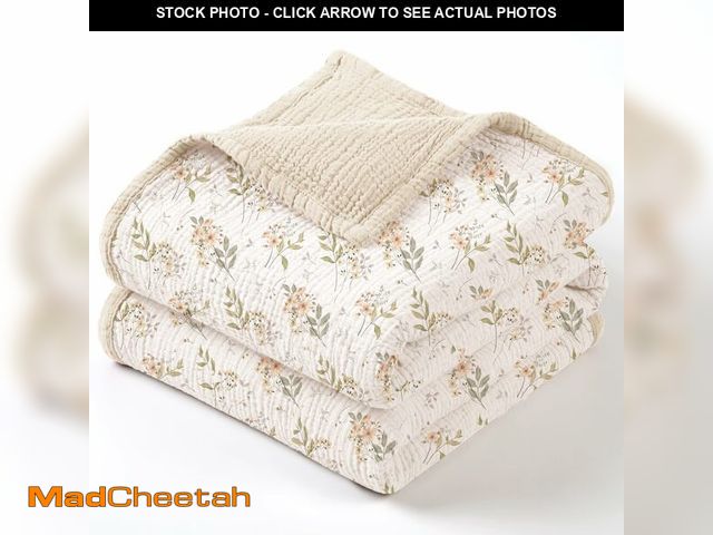 Lot 74-12974770 - lulumoon Muslin Baby Blanket for Girls: Lightweight Cotton Blanket for Newborn - Soft Nursery Blanke...