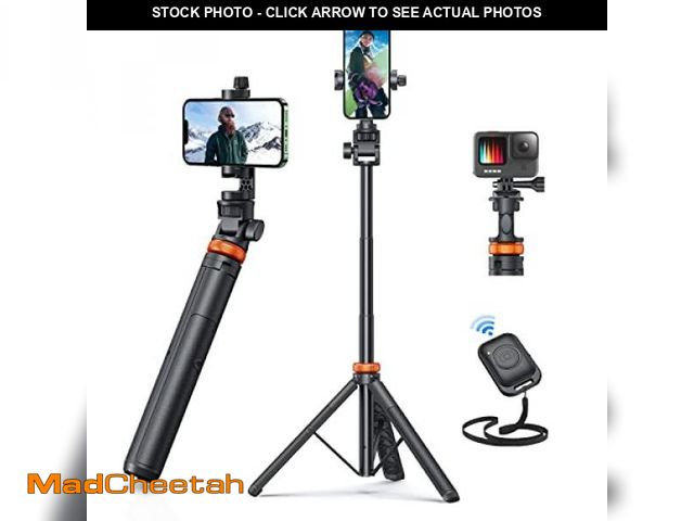 Lot 74-12326024 - EUCOS 62" Phone Tripod, Tripod for iPhone &amp; Selfie Stick Tripod with Remote, Extendable Phone Tr...