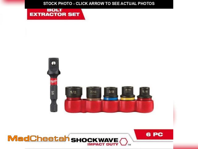 Lot 74-12792493 - Milwaukee SHOCKWAVE Impact Duty Extractor Set (6-Piece) - UNUSED
