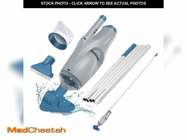 Lot 74-12769149 - *DIRTY/MISSING POLES* KOKIDO Rechargeable Handheld Hot Tub Spa Pool Vacuum, IPX8, Aluminum Pole and ...