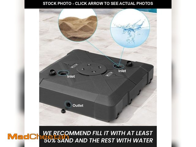 Lot 74-13821505 - (BASE ONLY) Crestlive Products 11.5 ft. x 9 ft. Double Top Rectangular Cantilever Patio Umbrella in ...