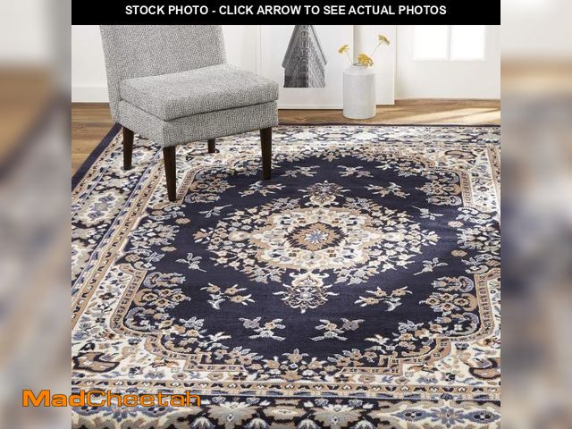 Lot 74-12137001 - Home Dynamix Premium Sakarya Traditional Medallion Border Area Rug, Navy Blue, 3'7"x5'2" Rectangle -...