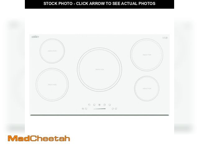 Lot 74-14355922 - Summit Appliance 36 in. Electric Induction Cooktop in White with 5 Elements - UNUSED