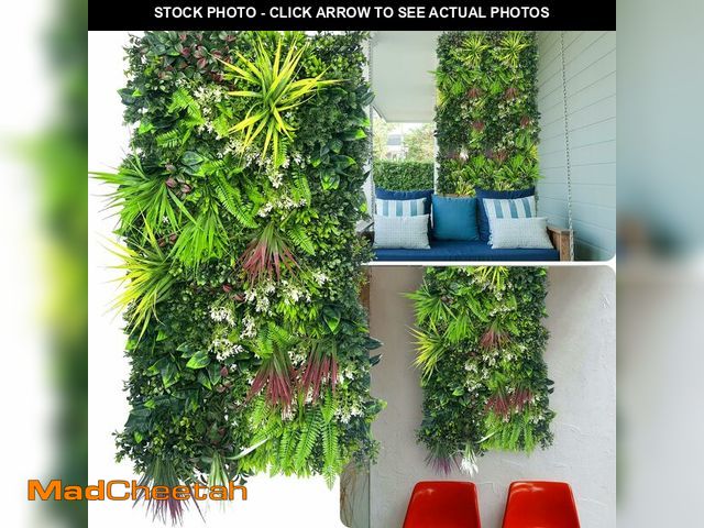 Lot 74-12606090 - ODTORY Artificial Hedge Grass Wall Panel: 40" x 20" UV-Anti Faux Boxwood Ivy Greenery Backdrop, Fake...