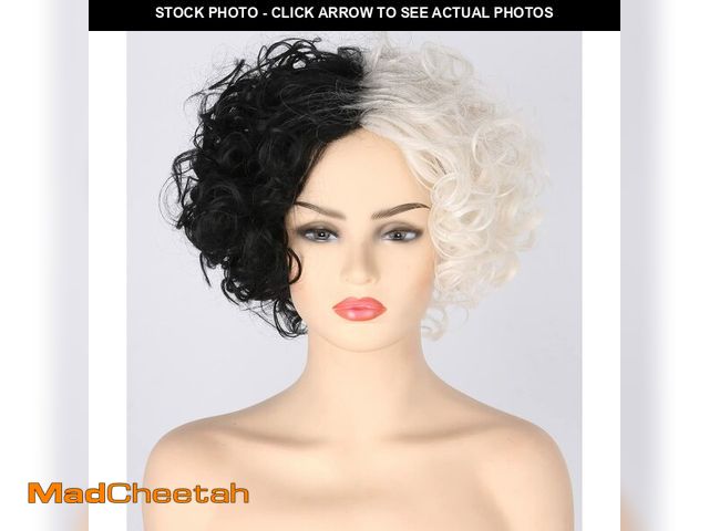 Lot 74-12706600 - Topcosplay Women Wigs Short Curly Afro Fluffy Black and Blonde Wigs Cosplay Costume Wig - USED