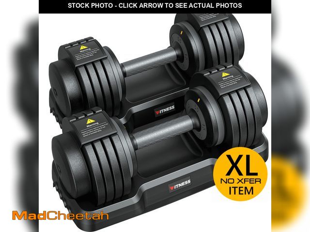 Lot 74-13102534 - GIKPAL 110(55lb*2) 5 in 1 Adjustable Dumbbell 55LB set of 2 Adjustable Free Weights Plates , 1 Sec F...