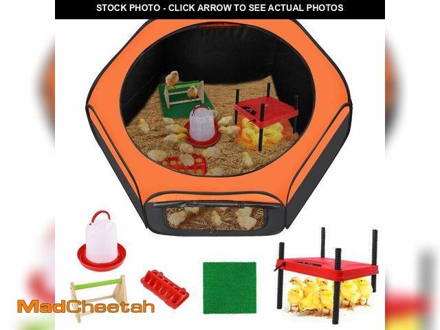 Lot 74-13713006 - Brooder Box for Chick, 6-in-1 Chick Starter Kit, Includes Brooder Heating Plate, Baby Chicken Pen, C...