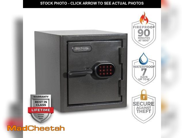 Lot 74-12988509 - SANCTUARY Diamond 1.32 cu. ft. Fireproof/Waterproof Home &amp; Office Safe with Electronic Lock, Dar...