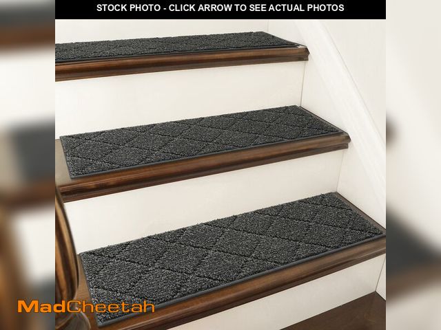 Lot 74-12710797 - COSY HOMEER Edging Stair Treads Non-Slip Carpet Mat 28inX9in Indoor Stair Runners for Wooden Steps, ...