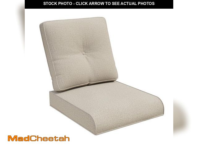 Lot 74-14290645 - 22 in. x 24 in. Outdoor Patio Replacement Cushion Outdoor Lounge Chair Cushion in Beige - UNUSED