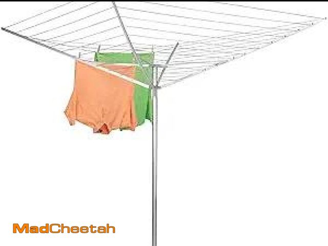 Lot 74-12105633 - Outdoor Umbrella Clothes Drying Rack,Rotary Clothesline Adjustable Height Drying Rack Clothing 4 Arm...