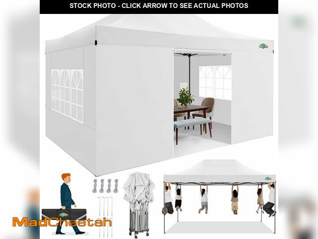 Lot 74-12820341 - COBIZI 10x15 Pop up Canopy Gazebo 3.0, Easy up Heavy Duty Canopy with 4 Removable Sidewalls, High St...