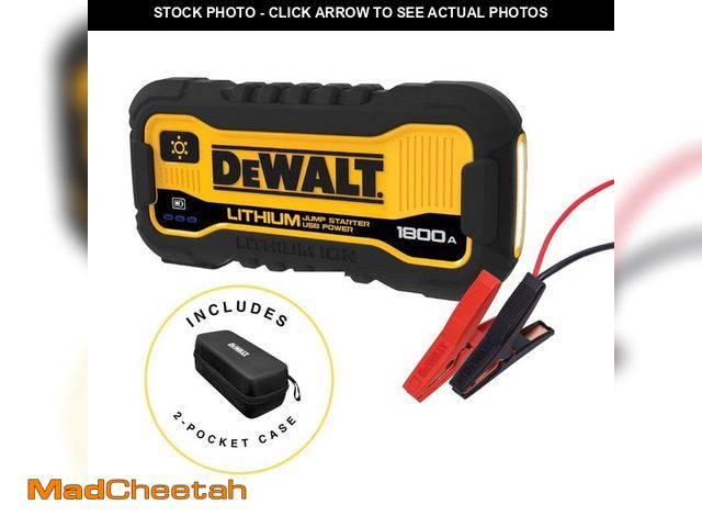 Lot 74-14437244 - DEWALT 1800 Peak Amp Lithium Jump Starter with USB Power Bank and Carrying Case - UNUSED