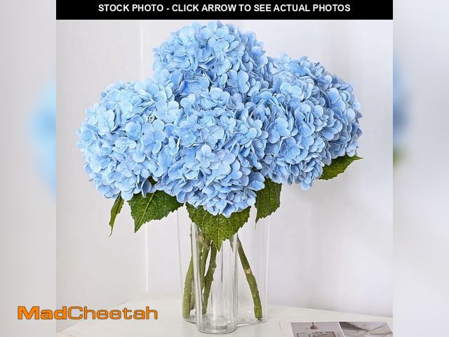 Lot 74-13962988 - MARTINE MALL 5Pcs 21in Hydrangea Artificial Flowers, Latex Real Touch Hydrangeas Lifelike Large Hydr...