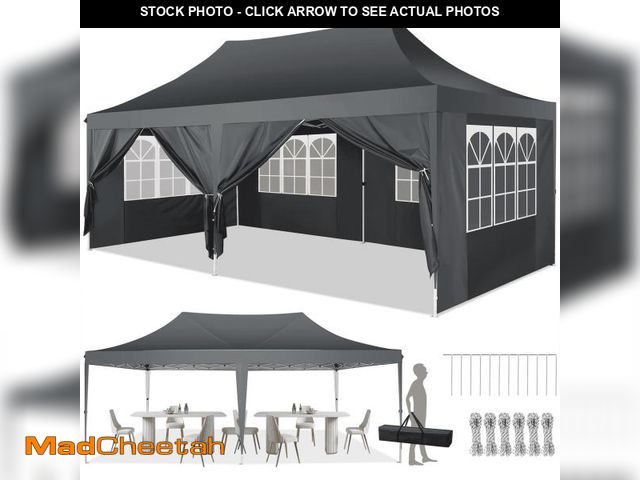 Lot 74-12108573 - COBIZI-10x20-Pop-up-Canopy-Tent-Outdoor-Events-Canopy-Tent-with-6-Removable-Sidewalls-for-Backyard-P...